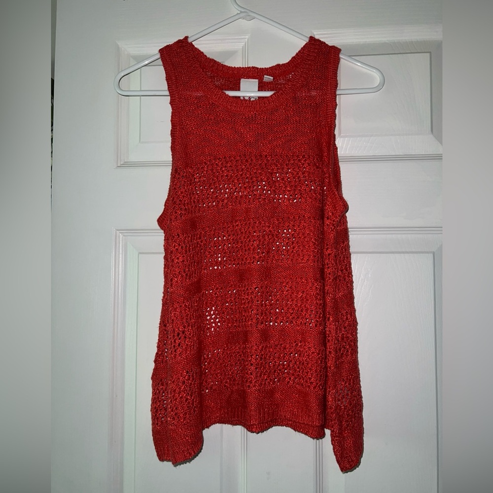 Oh MG Knitted Sleeveless Women Shirt Red Size L